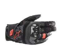 Alpinestars SMX Z Drystar Black Red Fluo Short Cuff Waterproof Motorcycle Gloves