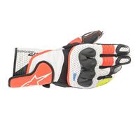 Alpinestars SP-2 V3 Motorcycle Gloves White Red Fluo Black