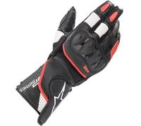 Alpinestars SP-2 V3 Motorcycle Motorbike Leather Gloves - Black White Bright Red
