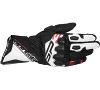 Alpinestars Motorcycle Gloves SP-3 Leather Sports Gloves Black/White/Fluo Red M