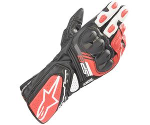 Alpinestars SP-8 V3 Leather Motorbike Motorcycle Gloves Black White Red