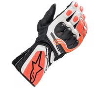 Alpinestars SP-8 V3 Leather Motorcycle Gloves - Black / White / Red Fluo