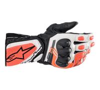 Alpinestars SP-8 V3 Moto Motorcycle Leather Gloves White/Fluo Red/Black