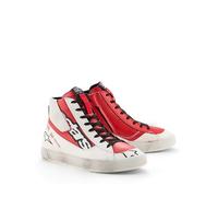 Alpinestars Stated Flair Shoes Men's, Motorcycle Street Riding, Leather Upper, Lightweight Urban Sole, White/Bright Red, 8 UK