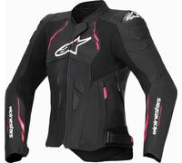 Alpinestars Stella Dusk Ladies Motorcycle Leather Jacket, black/hotpink, size 38