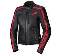Alpinestars Leather Motorcycle Jacket Stella Dyno - Black/Red Haute 31139241346