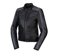 Alpinestars Stella Dyno Leather Jacket - Black / Tar Grey Dark / Grey