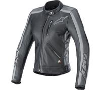 Alpinestars Stella Dyno Leather Jacket - Black / Tar Grey / Dark Grey