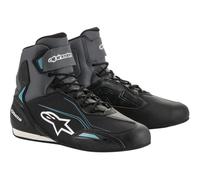 Alpinestars Stella Faster-3 Drystar Shoes Black Silver Motorcycle Boots, Black/Grey, 39