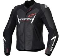 Alpinestars Stella Faster V3 Ladies Motocycle Leather Jacke, Black/White/Fluo Coral, size 40