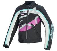 Alpinestars Stella Idles Motorcycle Textile Jacket - Black / Off-White / Purple