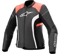 Alpinestars Stella Kira V2 Ladies Motorcycle Leather Jacket, black-orange, size 48 for Women