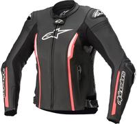 Alpinestars Stella Missile V2 Motorcycle Ladies Leather Jacket, black/hotpink, size 48
