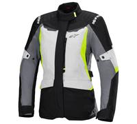 Alpinestars Stella ST-1 waterproof Ladies Motorcycle Textile Jacket, black-grey-yellow, size 2XL for Women