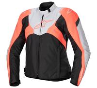 Alpinestars Stella T-Jaws V4 waterproof Ladies Motocycle Textile Jacket, black-grey-pink-orange, size XL for Women
