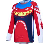 Alpinestars Supertech Dyna Youth Motocross Jersey, red/white/blue, size M