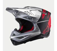 Alpinestars Supertech M10 Flood Moto Motocross MX Helmet Gloss Orange / Silver