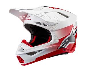 Alpinestars Supertech M10 Motorcycle Helmet ECE - Glossy Red/White 83016233182