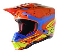 Alpinestars Supertech M5 Action 2 Moto Motocross MX Helmet Orange/Cyan/Yellow