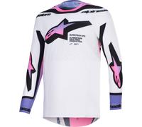 Alpinestars Supertech Pro Vista Motocross Jersey, white-purple, size S for Men