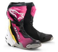 Alpinestars Supertech R Black Magenta White Yellow Motorcycle Racing Boots