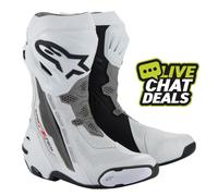 Alpinestars Supertech R Vented Motorcycle Motorbike Boots White Mid Grey Black