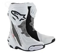 Alpinestars Supertech R Vented Motorcycle Motorbike Boots White Mid Grey Black