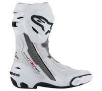 Alpinestars Supertech R Vented Motorcycle Motorbike Boots White Mid Grey Black