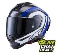 Alpinestars Supertech R10 Arius Helmet, black-white-blue, size XS for Men