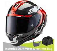 Alpinestars Supertech R10 Element Black Carbon/Bright Red/White Gloss Motorcycle