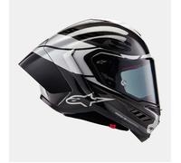 Alpinestars Supertech R10 Element Helmet Black Carb Silver Black Glossy, Size: XXL