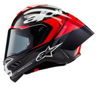 Alpinestars Supertech R10 Motorcycle Helmet - Element Black Carbon / Red / White