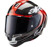 Alpinestars Supertech R10 Motorcycle Helmet - Element Black Carbon / Red / White