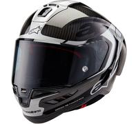 Alpinestars Supertech R10 Motorcycle Helmet - Element Black Carbon/Silver/Black