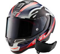 Alpinestars Supertech R10 Team Carbon Helmet, black-red-blue, size 2XL for Men