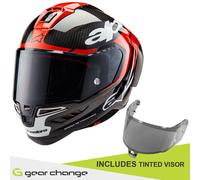 Alpinestars Supertech R10 Element Carbon Helmet, black-white-red, size 2XL