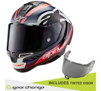 Alpinestars Supertech R10 Team Carbon Helmet, black-red-blue, size XS