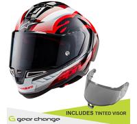 Alpinestars Supertech R10 Team Carbon Helmet, black-white-red, size L
