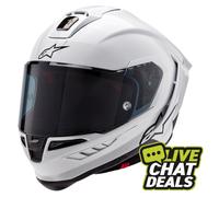 Alpinestars Supertech R10 Solid Gloss White/Matt Black Motorcycle Motorbike Helm