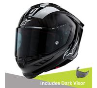 Alpinestars Supertech R10 Motorcycle Helmet - Solid Gloss Carbon / Matt Black