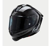 Alpinestars Supertech R10 Solid Motorcycle Race Helmet (Black Carbon Matt / Glos