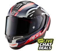 Alpinestars Supertech R10 Team Black Carbon/Flo Red/Matt Blue Motorcycle Motorbi