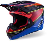 Alpinestars Supertech M10 Era Helmet ECE Blue Red Yellow Fluo Glossy, Size: XL