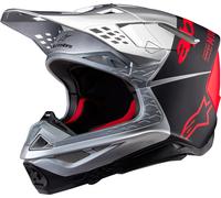 Alpinestars Supertech S-M10 Flood 2024 Motocross Helmet, black/silver/red, size L (59/60)
