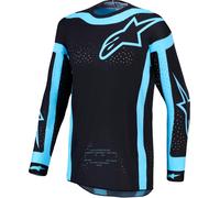 Alpinestars Supertech Vesta Motocross Jersey, black/turquoise, size S