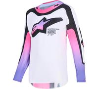 Alpinestars Supertech Vista Youth Motocross Jersey, white-purple, size L