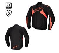 Alpinestars T-Jaws V4 waterproof Motorcycle Textile Jacket, black-red, size 4XL for Men