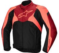 Alpinestars T-Jaws V4 waterproof Motorcycle Textile Jacket, black/red/fluo dark red, size XXL