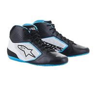 ALPINESTARS TECH-1 K START V2 Motorbike Shoes - BLK WHT LT BLUE - 10.5