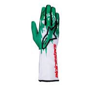 Alpinestars Tech-1 K V3 Gloves White Green Red, Size: XL